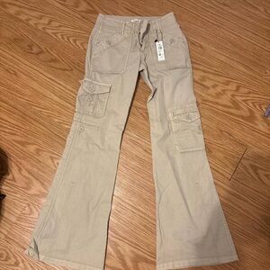 Garage Women's Beige Flare Cargo Jeans